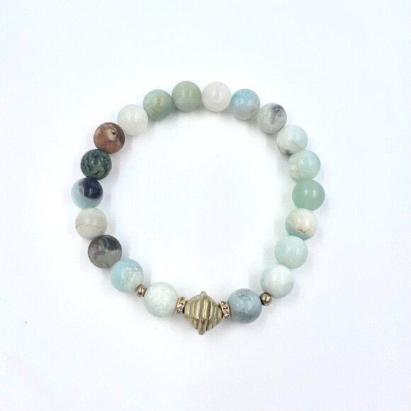 Stacking amazonite beaded bracelet - Picture 2 of 3